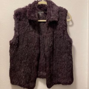 Bagatelle purple rabbit fur vest